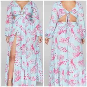 FTF Gabriella Abstract Print Maxi Dress, NWT